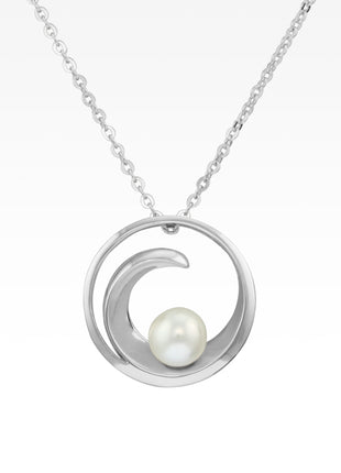 Wave with Pearl Pendant