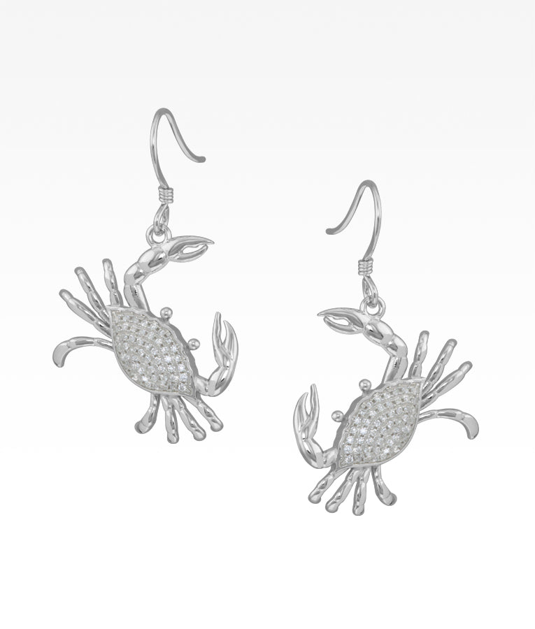 Pavé Crab Earrings