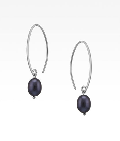 Black Pearl Sweep Earrings