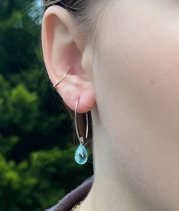 Blue Topaz Sweep Earrings