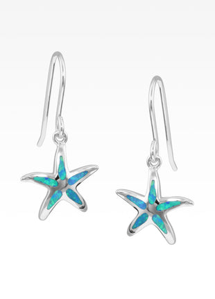 Opal Inlay Starfish Earrings