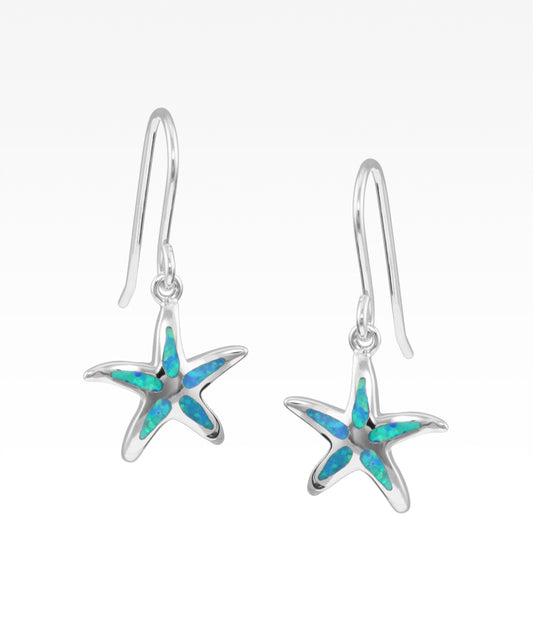 Opal Inlay Starfish Earrings