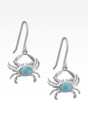 Larimar Maryland Crab Earrings