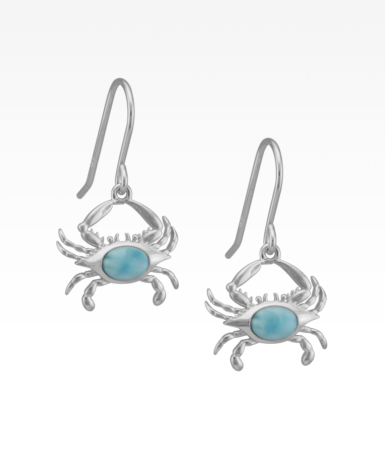 Larimar Maryland Crab Earrings