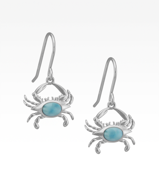 Larimar Maryland Crab Earrings