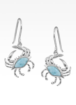 Larimar Crab Dangle Earrings