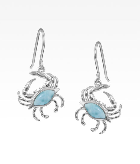 Larimar Crab Dangle Earrings