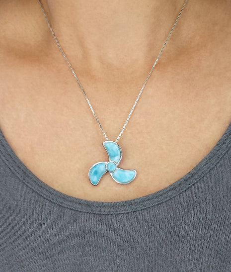 Larimar Propeller Pendant
