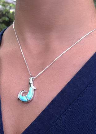 Hawaiian Larimar Hook Pendant
