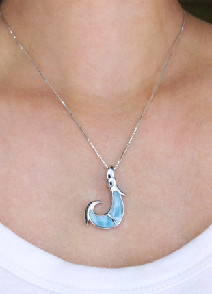 Hawaiian Larimar Hook Pendant
