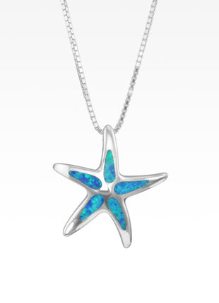 Opal Inlay Starfish Pendant