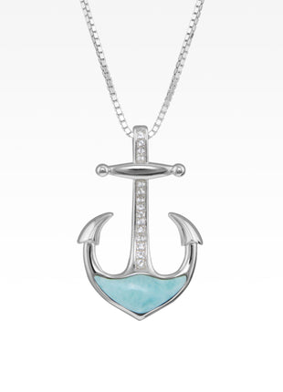 Larimar Anchor Necklace