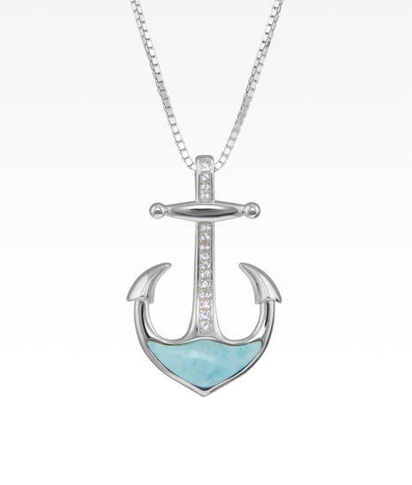 Larimar Anchor Necklace