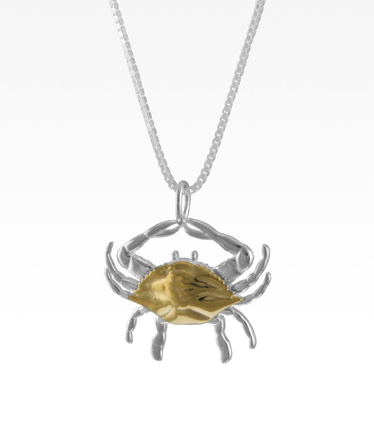 Sterling and Gold Crab Necklace