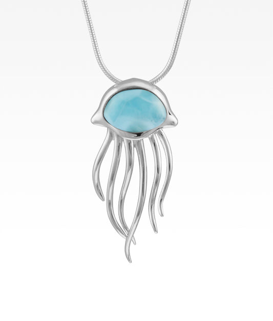 Larimar Jellyfish Necklace