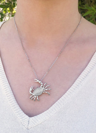 Pavé Crab Pendant