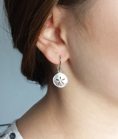 Satin Sand Dollar Earrings