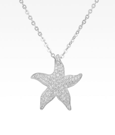 Pavé Dancing Starfish Necklace