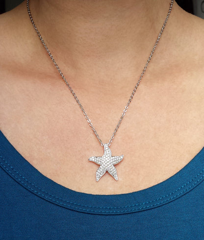 Pavé Dancing Starfish Necklace