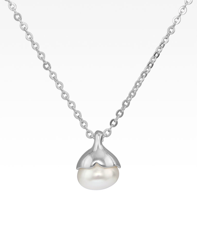 Whale Tail with Pearl Necklace
