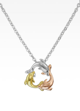 Tri-Color Dolphin Necklace