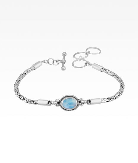 Larimar Oval Byzantine Bracelet