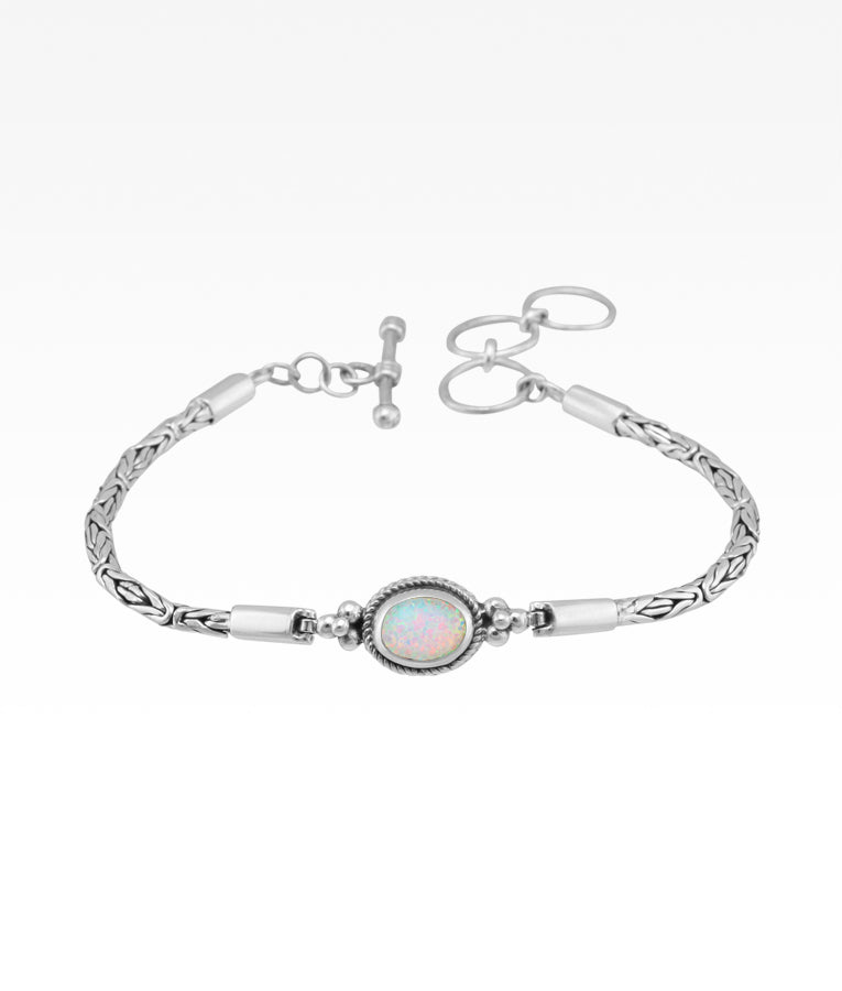Gemstone Oval Byzantine Bracelet