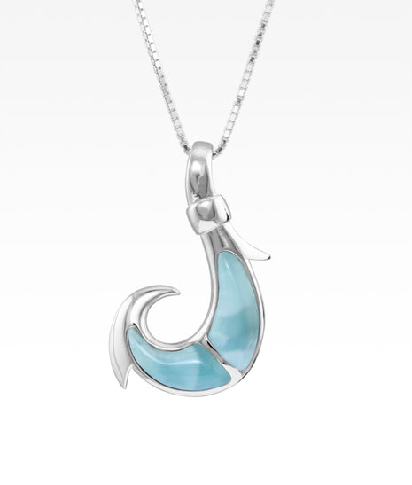 Hawaiian Larimar Hook Necklace