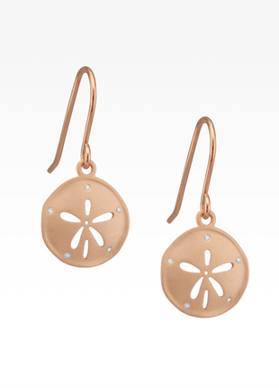 Satin Rose Gold Sand Dollar Earrings