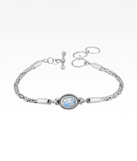 Moonstone Oval Byzantine Bracelet