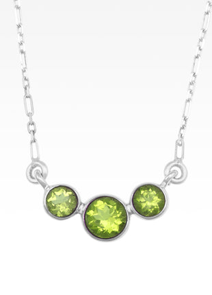 Peridot Tri Stone Necklace