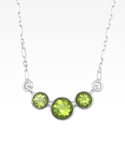 Peridot Tri Stone Necklace