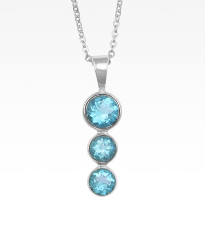 Blue Topaz Triple Drop Necklace