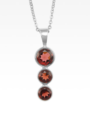 Garnet Triple Drop Pendant