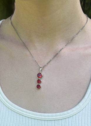 Garnet Triple Drop Pendant