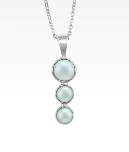 Pearl Triple Drop Necklace