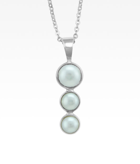 Pearl Triple Drop Necklace