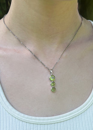 Peridot Triple Drop Necklace