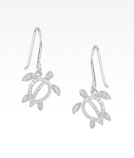 Pavé Honu Sea Turtle Earrings