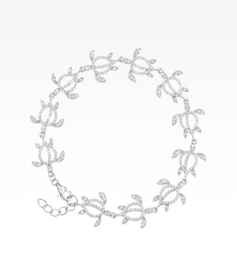 Pavé Honu Sea Turtle Link Bracelet