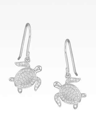 Satin Shell Sea Turtle Earrings