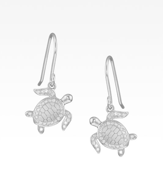 Satin Shell Sea Turtle Earrings