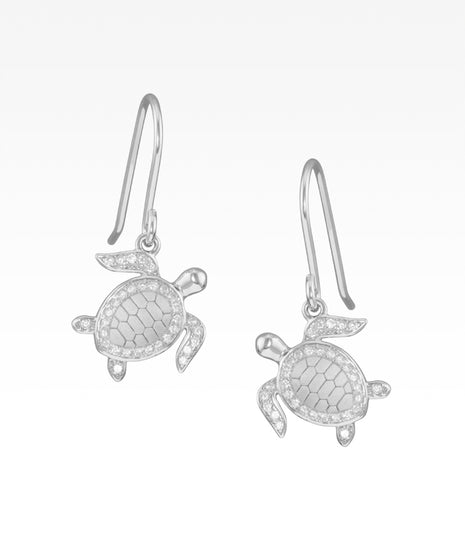 Satin Shell Sea Turtle Earrings