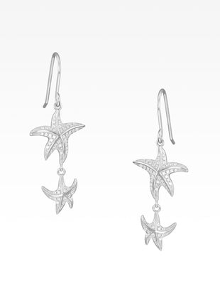 Pavé Edge Starfish Dangle Earrings