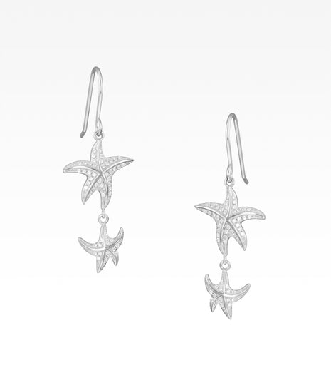Pavé Edge Starfish Dangle Earrings