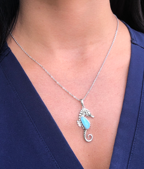 Larimar Seahorse Pendant