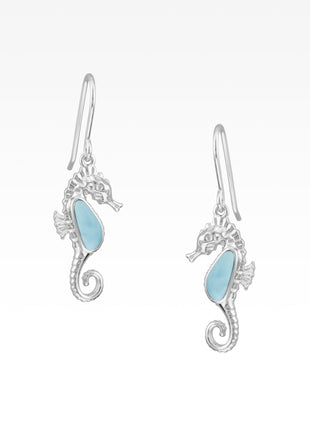 Larimar Seahorse Earrings