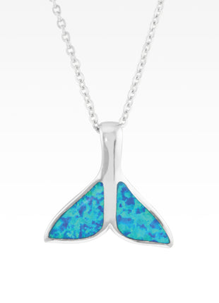 Opal Whale Tail Pendant
