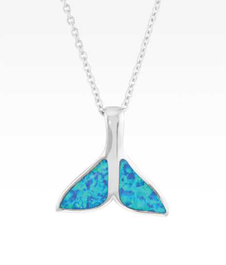 Opal Whale Tail Pendant