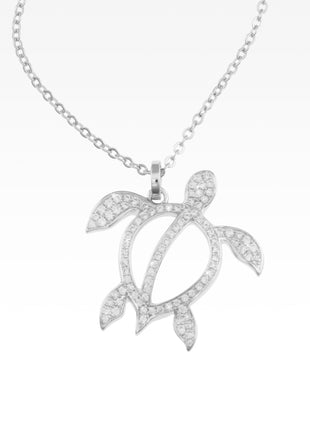 Pavé Honu Sea Turtle Necklace